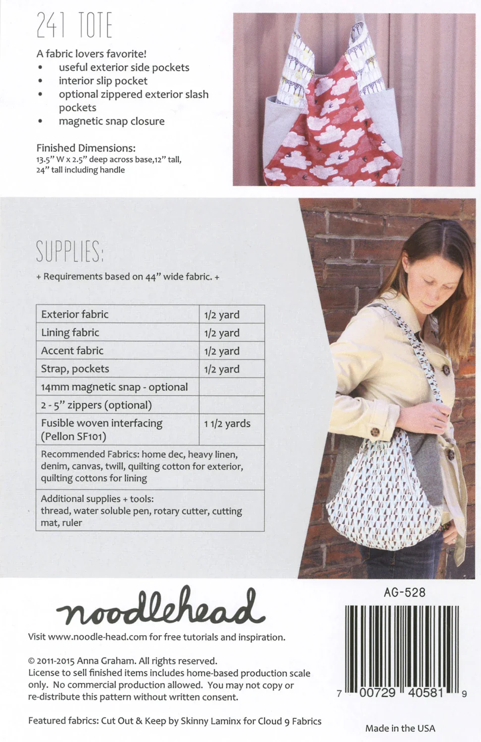 241 Tote Pattern - Image 2