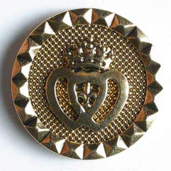 Crown Antique Gold Plated Polyamide Button