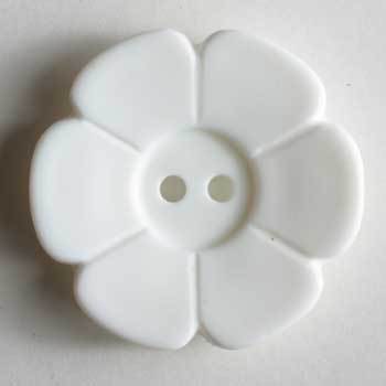 White Flower Polyamide Button