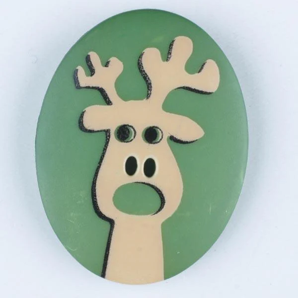 Reindeer Novelty Button