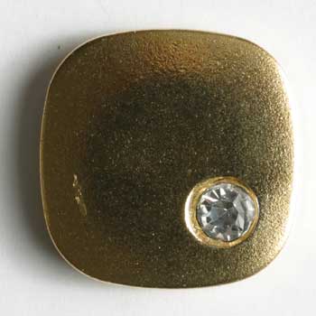 Gold Plated Polyamide Button With Rhinestone