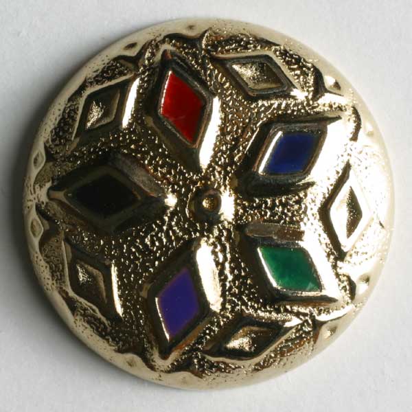 Gold Plated Full Metal Enamelled Button