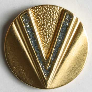 Dull Gold Plated Full Metal Enamelled Button