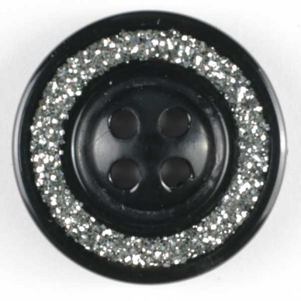 Black Abs Enamelled Button