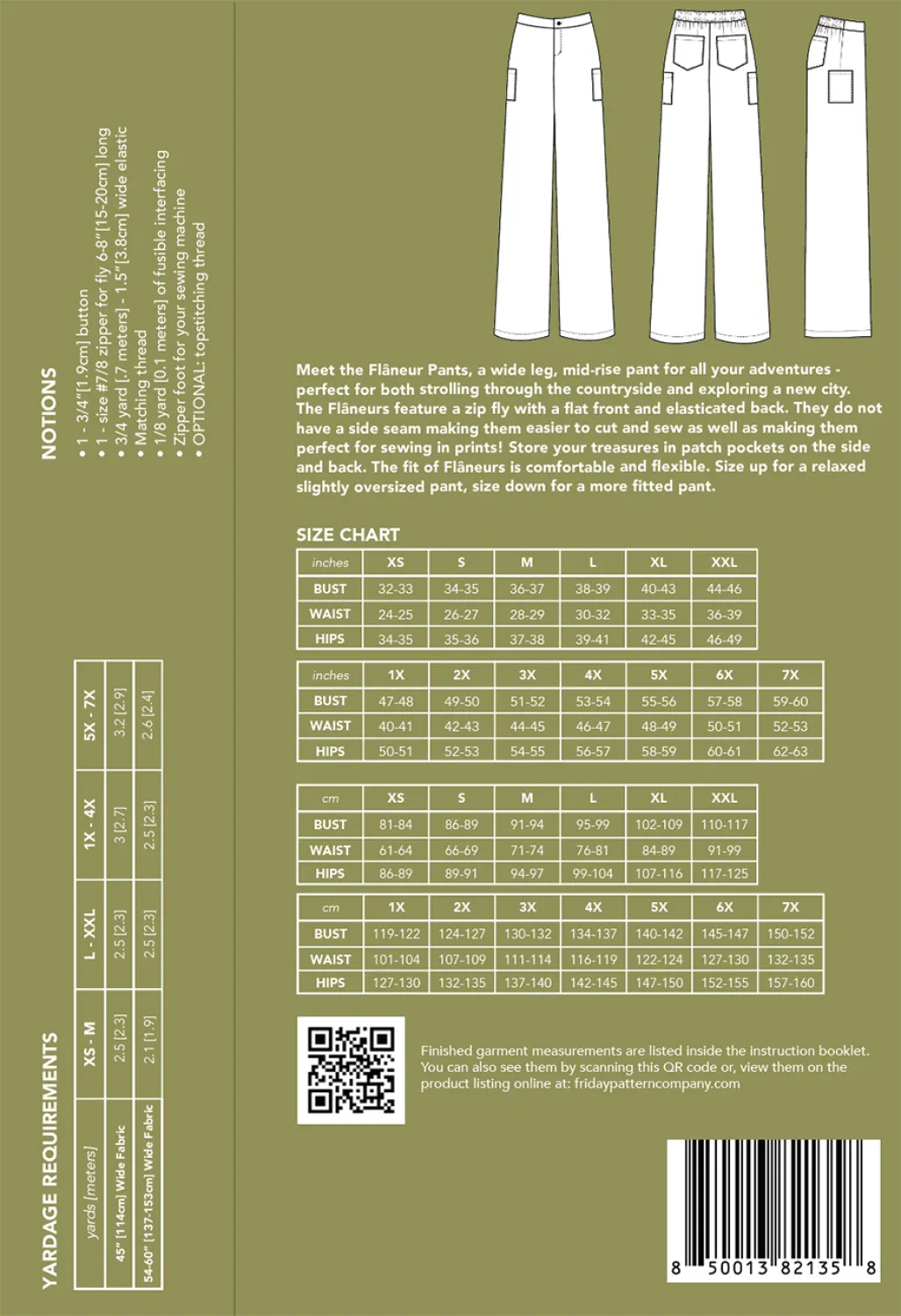 Flaneur Pants Pattern - sizes xs-7x - Image 2