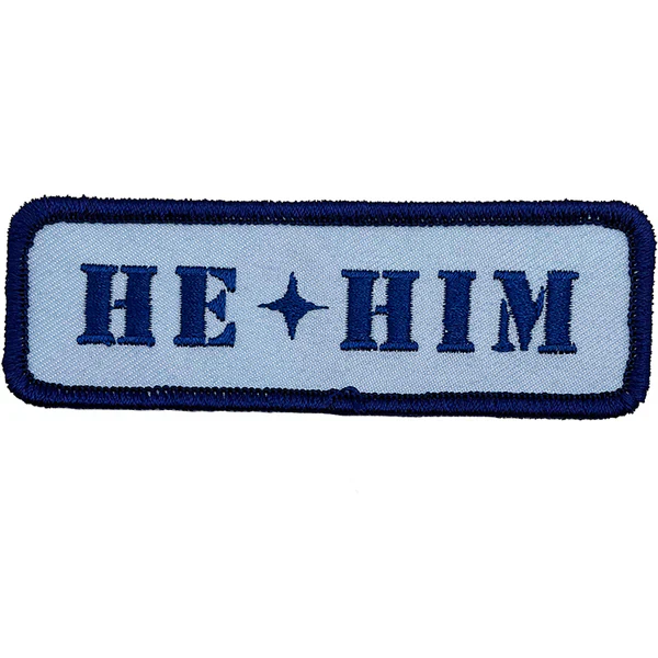 He/Him Pronouns Iron On Patch