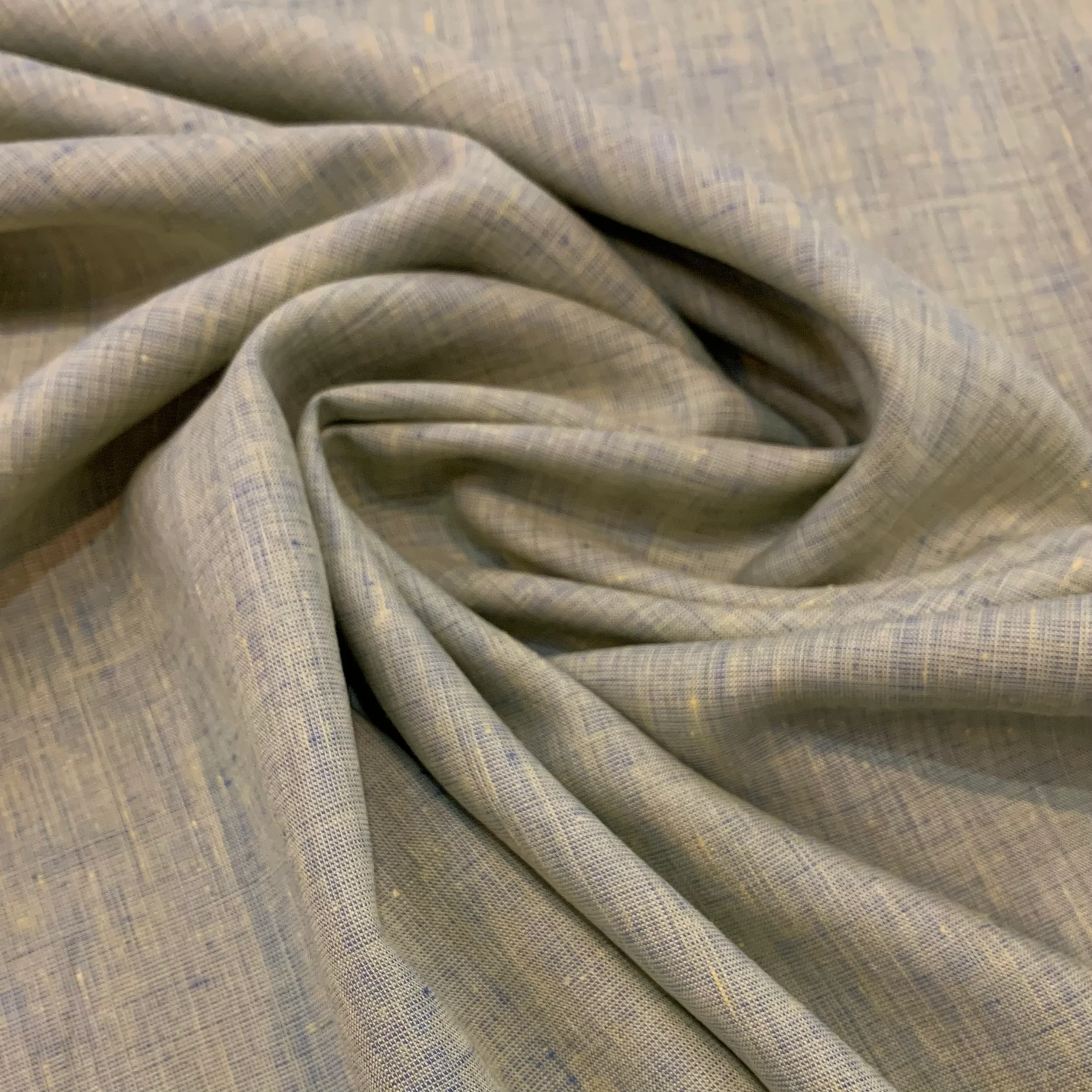 Mid Weight Two Tone Linen Fabric - Lime and Blue