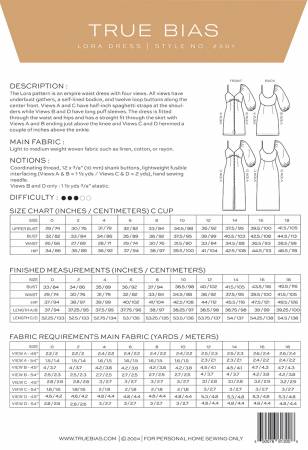 Lora Dress Pattern - sizes 0-18 - Image 2