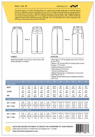 Rika Pants Pattern No. 39 - sizes 0-20 - Image 2