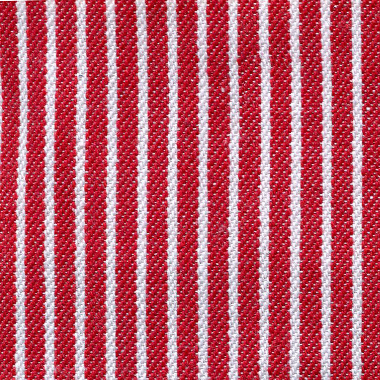 Striped Denim Fabric - Red