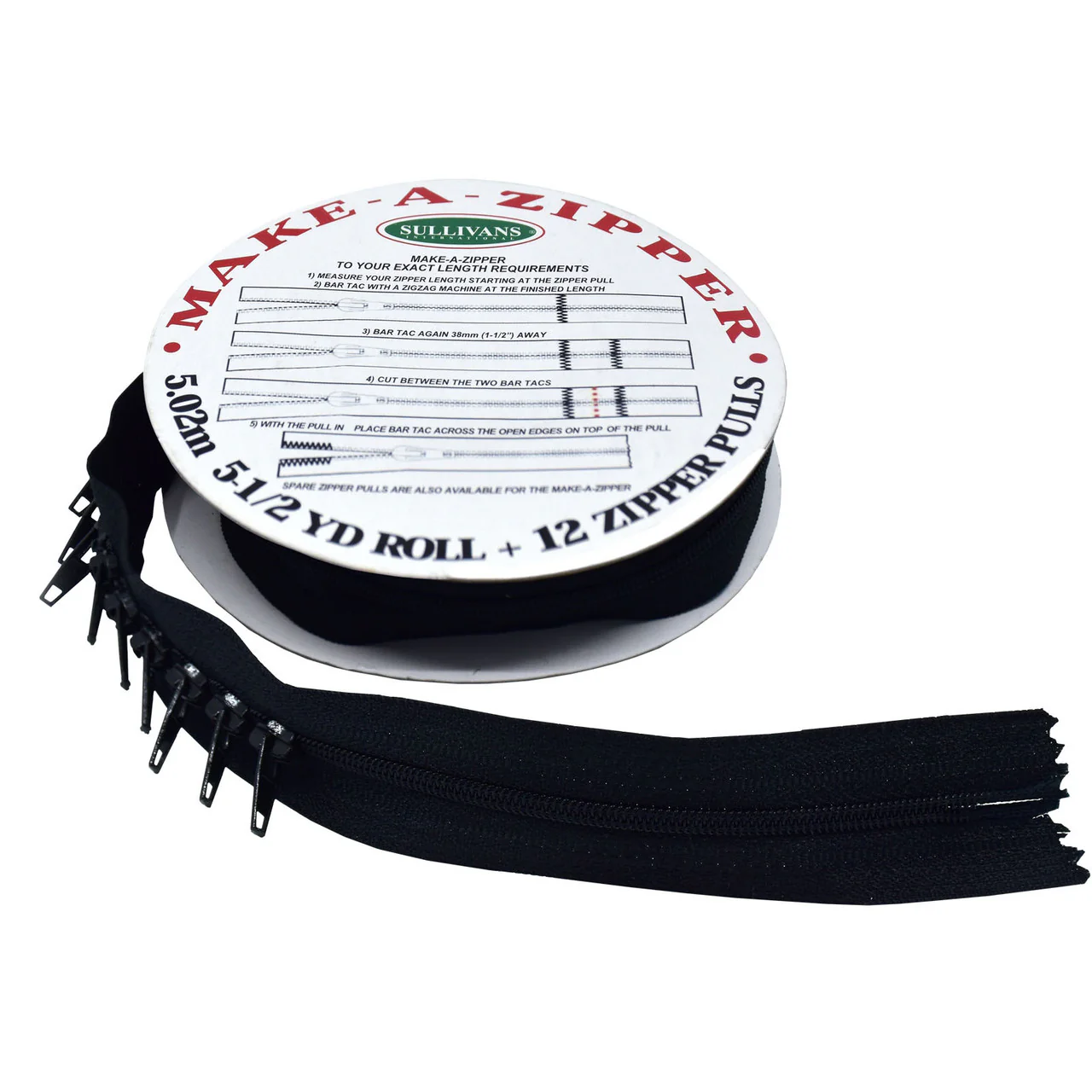 Sullivans Make-A-Zipper - Black