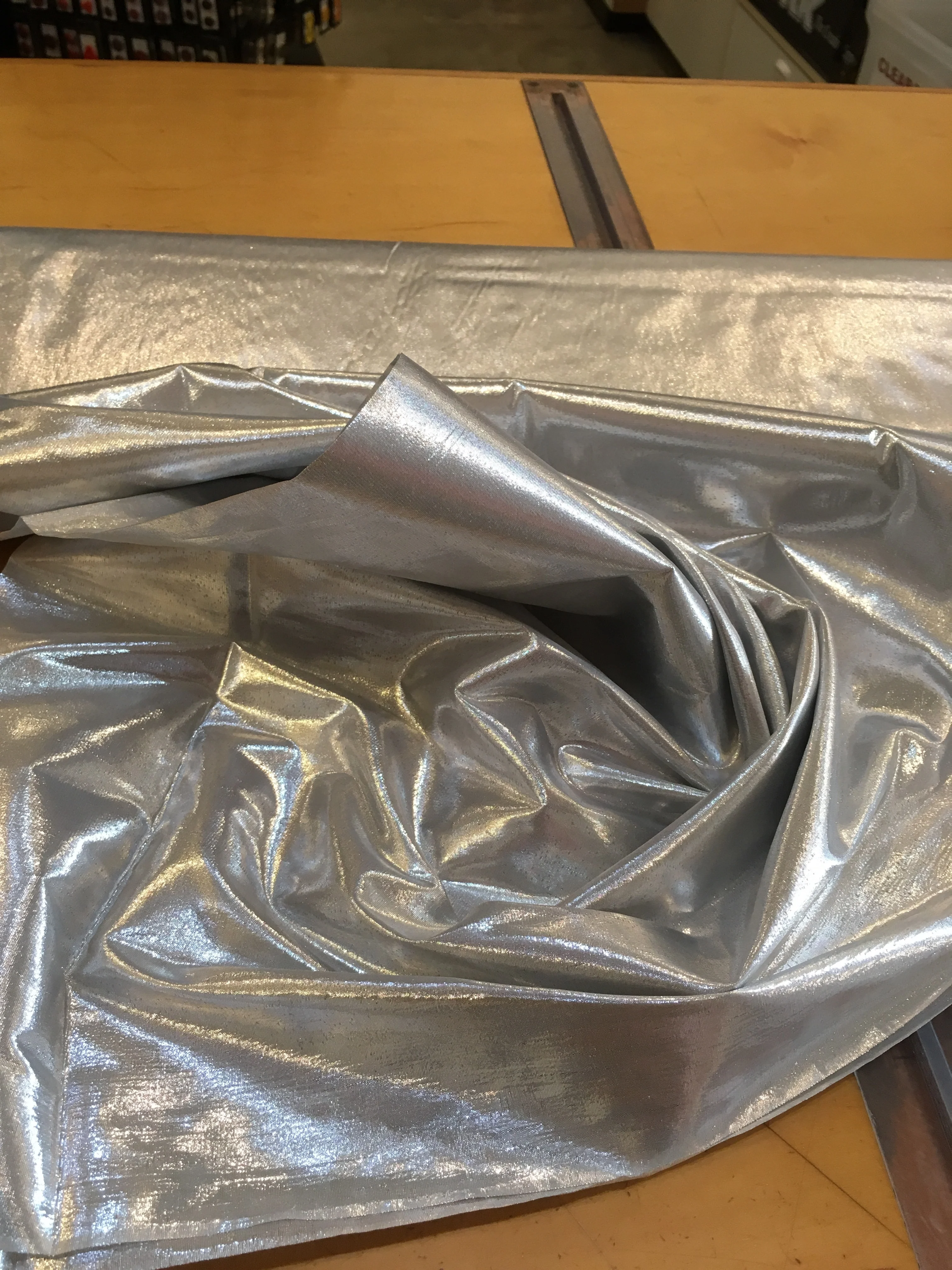 Tissue Lame Fabric - Silver - Image 3